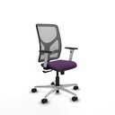Motilla sincro malla gris bali morado brazos blancos base aluminio  ruedas 65mm nailon
