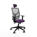 Motilla sincro malla gris bali morado brazos 1D base piramidal cabecero fijo ruedas 65mm engomadas