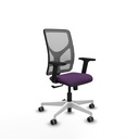 Motilla sincro malla gris bali morado brazos 2D base blanca  ruedas 65mm engomadas