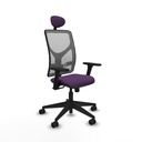 Motilla sincro malla gris bali morado brazos 3D base piramidal cabecero fijo ruedas 65mm nailon