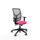 Motilla sincro malla gris similpiel rosa brazos 1D base piramidal  ruedas 65mm engomadas