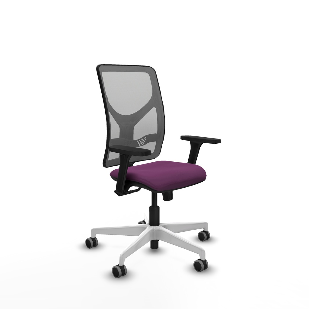 Motilla sincro malla gris similpiel morado brazos 3D base blanca  ruedas 65mm engomadas