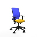 Motilla traslack malla azul bali amarillo brazos 1D base piramidal  ruedas 65mm nailon
