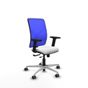 Motilla traslack malla azul bali blanco brazos 2D base aluminio  ruedas 65mm engomadas