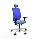 Motilla traslack malla azul bali azul cielo brazos 3D base blanca cabecero fijo ruedas 65mm nailon