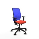 Motilla traslack malla azul bali naranja oscuro brazos 1D base piramidal  ruedas 65mm nailon