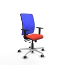 Motilla traslack malla azul bali naranja oscuro brazos 1D base aluminio  ruedas 65mm engomadas
