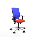 Motilla traslack malla azul bali naranja oscuro brazos 1D base aluminio  ruedas 65mm nailon