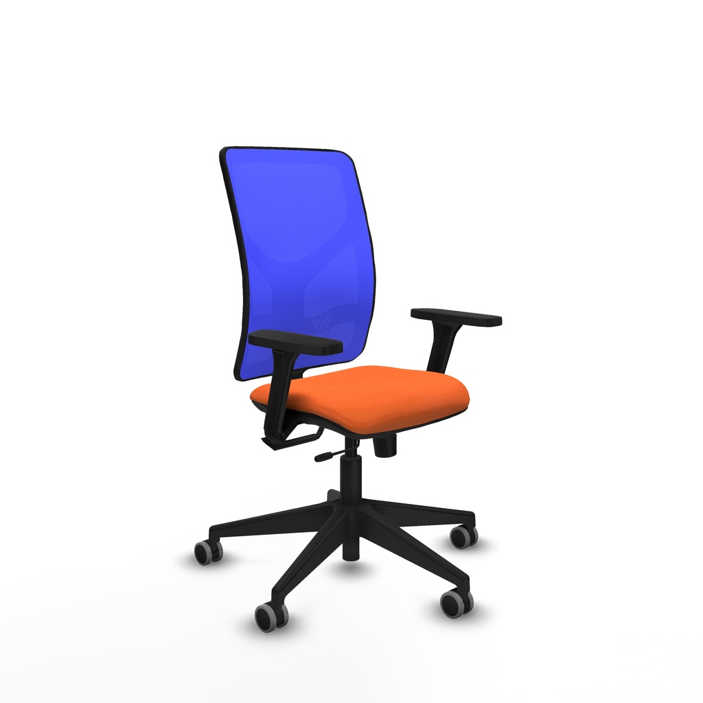 Motilla traslack malla azul bali naranja brazos 3D base piramidal  ruedas 65mm engomadas