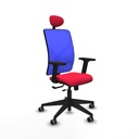 Motilla traslack malla azul bali rojo brazos 2D base piramidal cabecero fijo ruedas 65mm engomadas
