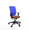 Motilla traslack malla azul bali marrón brazos 1D base piramidal  ruedas 65mm nailon