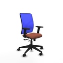 Motilla traslack malla azul bali marrón brazos 2D base piramidal  ruedas 65mm nailon