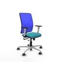 Motilla traslack malla azul bali turquesa brazos blancos base aluminio  ruedas 65mm engomadas