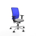 Motilla traslack malla azul bali gris claro brazos 1D base blanca  ruedas 65mm engomadas