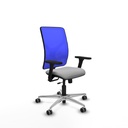Motilla traslack malla azul bali gris claro brazos 3D base aluminio  ruedas 65mm engomadas