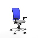 Motilla traslack malla azul bali gris claro brazos 3D base aluminio  ruedas 65mm nailon