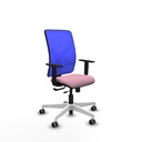 Motilla traslack malla azul bali rosa brazos 1D base blanca  ruedas 65mm engomadas