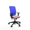 Motilla traslack malla azul bali rosa brazos 1D base piramidal  ruedas 65mm nailon