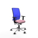 Motilla traslack malla azul bali rosa brazos 1D base aluminio  ruedas 65mm engomadas