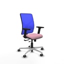 Motilla traslack malla azul bali rosa brazos 2D base aluminio  ruedas 65mm engomadas