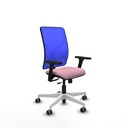 Motilla traslack malla azul bali rosa brazos 3D base blanca  ruedas 65mm engomadas