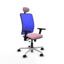Motilla traslack malla azul bali rosa brazos 3D base aluminio cabecero fijo ruedas 65mm nailon