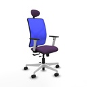 Motilla traslack malla azul bali morado brazos blancos base blanca cabecero fijo ruedas 65mm nailon