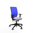 Motilla traslack malla azul similpiel blanco brazos 1D base piramidal  ruedas 65mm engomadas