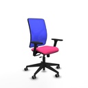Motilla traslack malla azul similpiel rosa brazos 3D base piramidal  ruedas 65mm engomadas