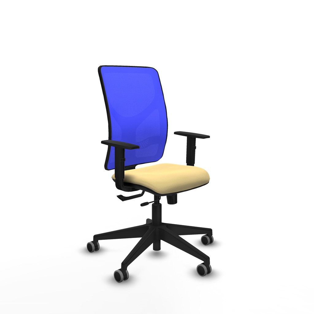 Motilla traslack malla azul similpiel crema brazos 1D base piramidal  ruedas 65mm engomadas
