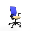 Motilla traslack malla azul similpiel crema brazos 1D base piramidal  ruedas 65mm engomadas