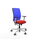 Motilla traslack malla azul similpiel rojo brazos blancos base blanca  ruedas 65mm engomadas