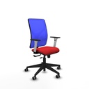 Motilla traslack malla azul similpiel rojo brazos blancos base piramidal  ruedas 65mm engomadas