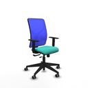 Motilla traslack malla azul similpiel turquesa brazos 1D base piramidal  ruedas 65mm engomadas