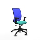 Motilla traslack malla azul similpiel turquesa brazos 2D base piramidal  ruedas 65mm engomadas