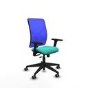 Motilla traslack malla azul similpiel turquesa brazos 3D base piramidal  ruedas 65mm engomadas