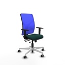 Motilla traslack malla azul similpiel verde botella brazos 1D base blanca  ruedas 65mm engomadas