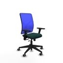 Motilla traslack malla azul similpiel verde botella brazos 3D base piramidal  ruedas 65mm engomadas