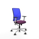 Motilla traslack malla azul similpiel morado brazos blancos base blanca  ruedas 65mm engomadas