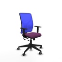 Motilla traslack malla azul similpiel morado brazos 1D base piramidal  ruedas 65mm engomadas