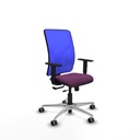 Motilla traslack malla azul similpiel morado brazos 1D base aluminio  ruedas 65mm engomadas