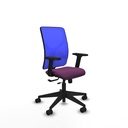 Motilla traslack malla azul similpiel morado brazos 2D base piramidal  ruedas 65mm nailon