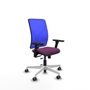 Motilla traslack malla azul similpiel morado brazos 3D base blanca  ruedas 65mm engomadas