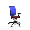 Motilla traslack malla azul similpiel granate brazos 3D base piramidal  ruedas 65mm engomadas