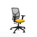 Motilla traslack malla gris bali amarillo brazos 2D base piramidal  ruedas 65mm engomadas