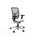 Motilla traslack malla gris bali blanco brazos 2D base aluminio  ruedas 65mm engomadas